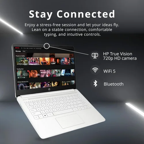 Miniatura 4 de HP Stream Laptop HD de 14 pulgadas, procesador Intel Celeron N4120, 4 GB de RAM, 64 GB eMMC, gráficos Intel UHD, cámara web de 720p, WiFi, HDMI