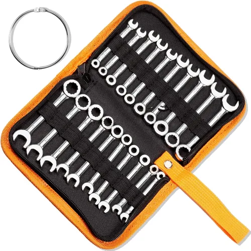 Miniatura 8 de Juego de mini llaves SAE, 10 piezas, acabado cromado resistente al óxido, ideal para automóviles, industriales, hogar, pasatiempos, color plateado