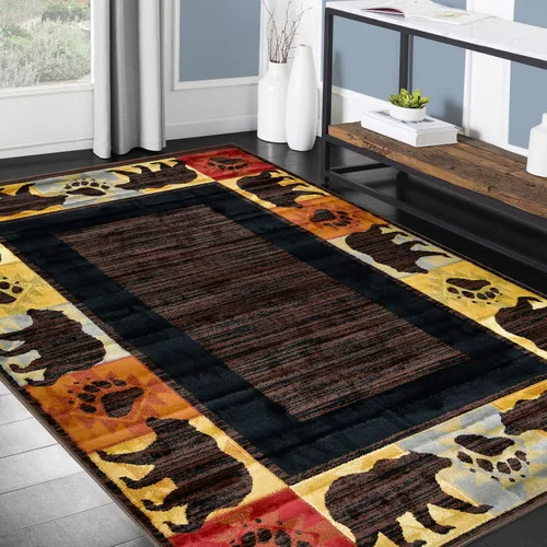 Miniatura 10 de Colección de alfombras de cabaña inspirada en la naturaleza con animales, diseño de felpa y polipropileno fácil de limpiar para decoración del hogar