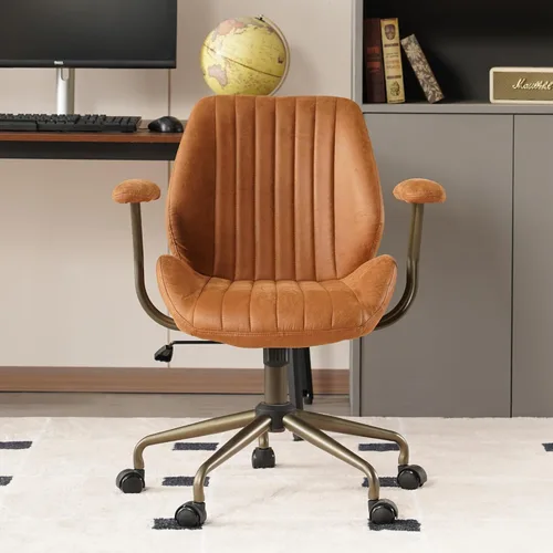 Miniatura 18 de Silla de escritorio para oficina en casa, respaldo alto, ruedas de goma, ergonómicas para computadora, con soporte lumbar, silla giratoria de altura