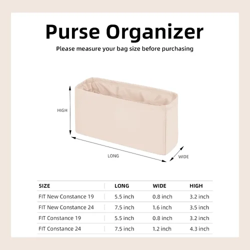 Miniatura 6 de DGAZ Organizador de bolsos de seda para Constance 1924New24, organizador de bolsas suave y sedoso, moldeador de bolsos y bolsos de lujo
