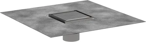 hansgrohe RainDrain Brilliance - Juego de drenaje de ducha cuadrado con cubierta trasera áspera y baldosa en acero inoxidable cepillado, drenaje de