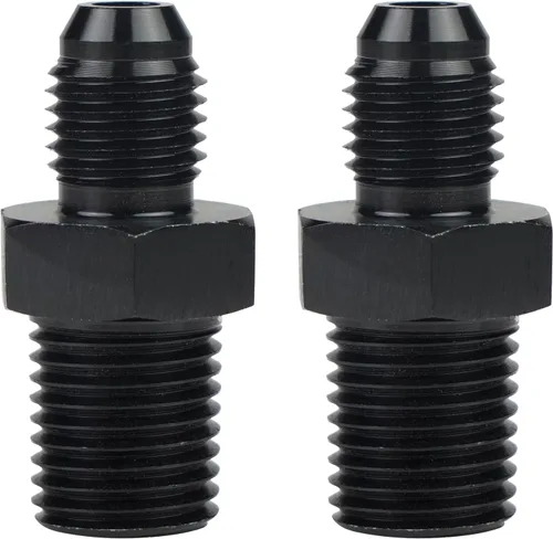 Miniatura 26 de Adaptador de manguera de tubería macho de 10AN a 1/4 NPT de aluminio recta para línea de combustible, adaptador de manguera de aluminio negro
