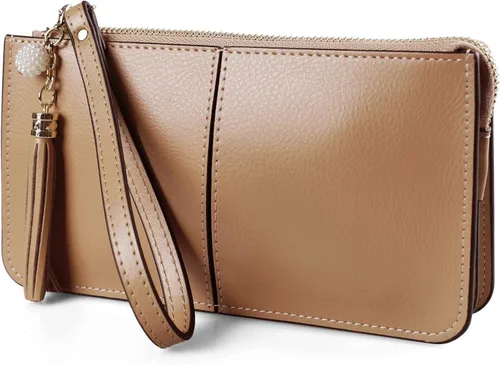 Miniatura 3 de Befen - Bolso clutch de mano de cuero con correa para teléfono celular, organizador de tarjetas