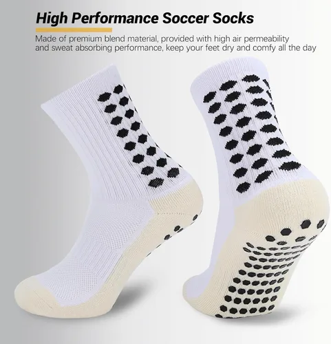 Miniatura 4 de Ultrafun 35 pares de calcetines de fútbol con almohadillas de agarre, antideslizantes, para fútbol, baloncesto, deportes, para hombres y mujeres