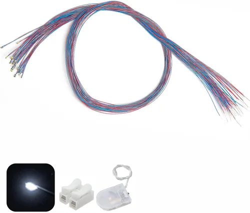 Miniatura 16 de 50 piezas pre-cableadas micro LED pre-soldadas 0402 SMD LED con accesorios de montaje para la construcción de modelos principiantes