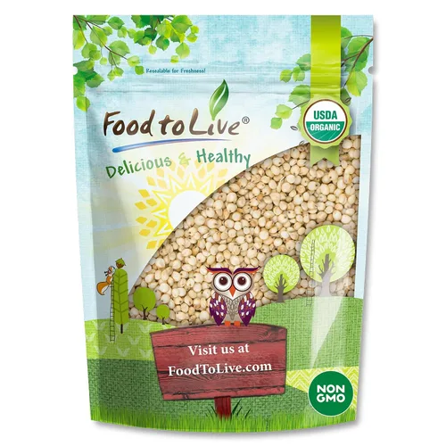 Food to Live Grano orgánico de sorgo blanco de Great Plains, 1 libra – Granos antiguos enteros. Alto en fibra. Sin OGM. Semillas de milo. Veganas,