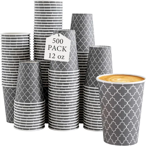 Miniatura 7 de Lamosi Tazas de Café de 10 oz Paquete de 200, Tazas de Café de Papel Desechables, Tazas Desechables, Taza de 10 oz para Bebidas Calientes, Taza