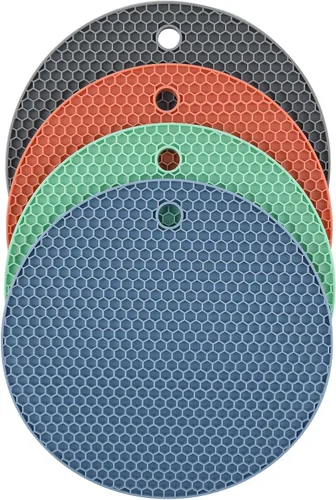 Salvamanteles de silicona para platos calientes, ollas y sartenes, almohadillas calientes para encimera de cocina, juego de 4 soportes de silicona
