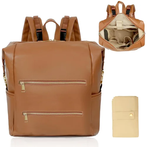 Miniatura 9 de Omanmoli Mochila para pañales, bolsa grande de neopreno para niños y niñas con 15 organizadores de bolsas de pañales, 2 bolsillos aislados, Negro