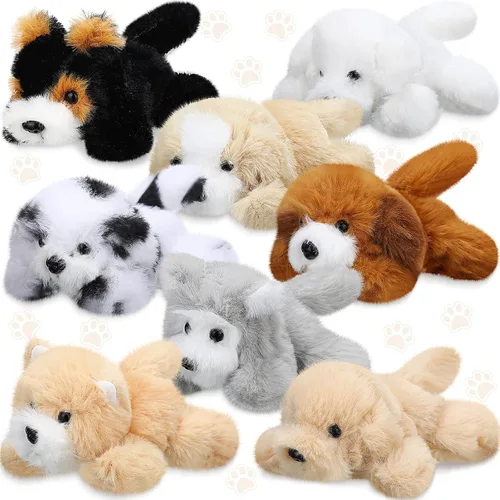 Miniatura 12 de Sumind 8 piezas de perros de Navidad de peluche, surtido a granel de lindos perritos de peluche de 5 pulgadas, pequeño animal para Navidad
