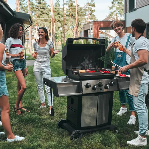 Miniatura 3 de Placa de parrilla de 25 x 16 pulgadas para parrilla de gas, placa universal de parrilla plana para barbacoa, estufa de gas, carbón, revestimiento