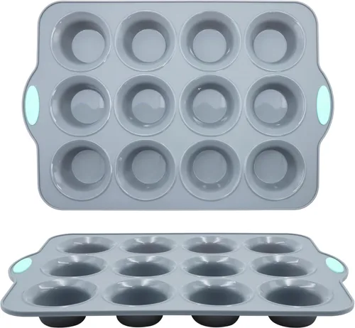 Miniatura 14 de To encounter Juego de 4 moldes de silicona para hornear, antiadherentes con moldes para hornear, hojas para hornear, hojas de galletas, molde
