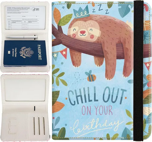 Miniatura 6 de Soporte para pasaporte para mujer, cartera de viaje con bloqueo RFID, funda de cuero para tarjetas, organizador de documentos de viaje, tarjetero
