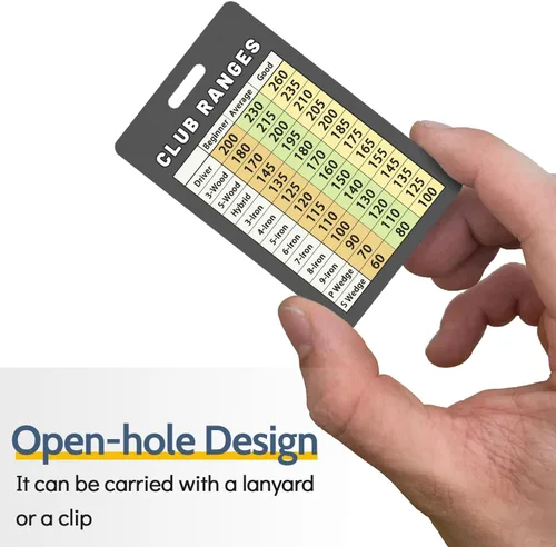 Miniatura 3 de Tarjeta de tabla de rango de palos de golf, fácil de transportar con tamaño de tarjeta de crédito, resistente tarjeta de golf para golfistas