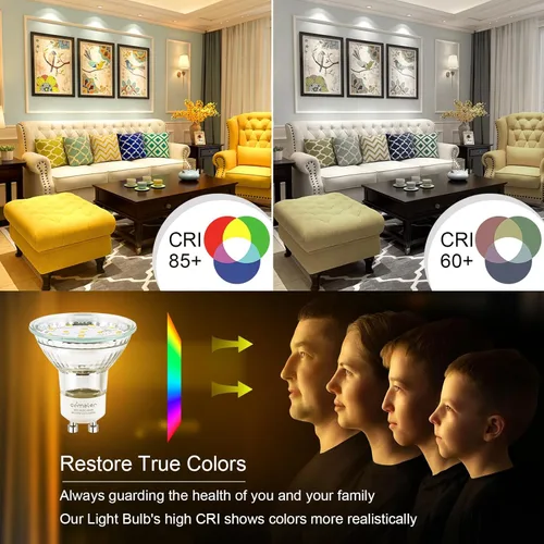 Miniatura 4 de comzler Bombillas LED GU10, bombilla GU10 de 5000K luz blanca diurna, repuesto de bombilla LED para iluminación empotrada de riel, equivalente a