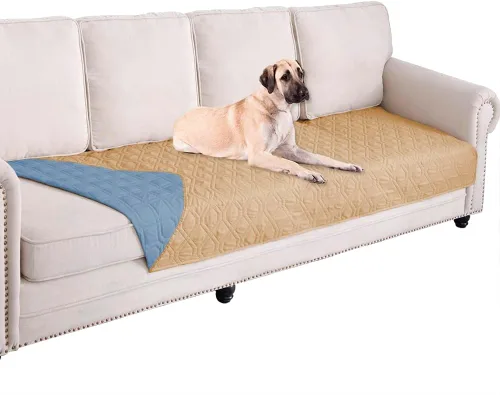 Miniatura 41 de Ameritex Funda Impermeable para Cama de Perro Manta para Mascotas para Muebles Cama Sillón Sofá Reversible Azul marino+azul piedra