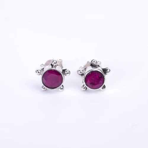 Miniatura 24 de Round Gemstone Stud Design 2
