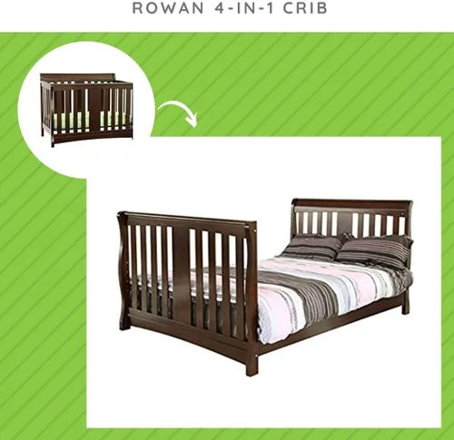 Miniatura 2 de CC KITS Kit de conversión de tamaño completo Rieles de cama para cuna Davinci Rowan 4 en 1 (Espresso)