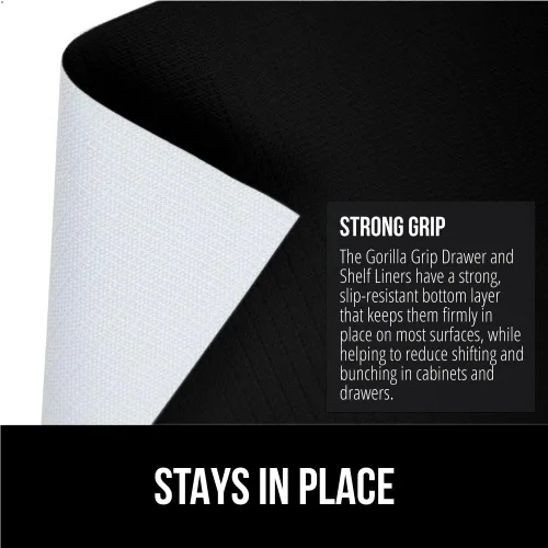 Miniatura 3 de GORILLA GRIP DripGuard - Forro para estantes, protector no adhesivo para cajones y gabinetes de cocina, antideslizante, de plástico con superficie