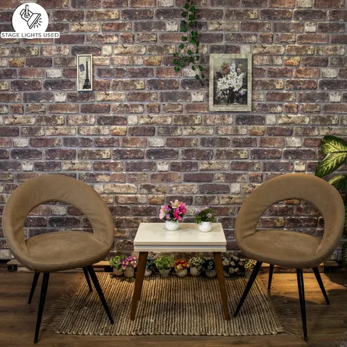 Miniatura 6 de Dundee Deco Paneles de pared 3D de imitación de ladrillo - Revestimiento, paneles de pared de aspecto de piedra gris y marrón, revestimiento
