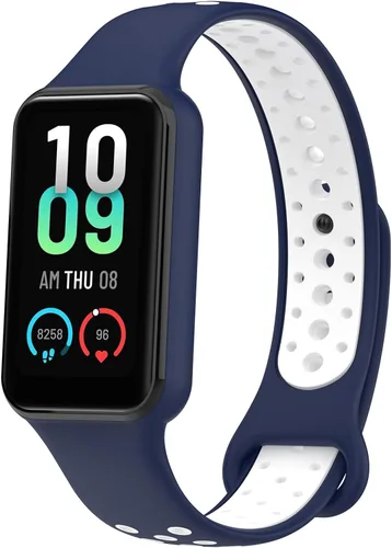 Miniatura 9 de E ECSEM Compatible con Amazfit Band 7 bandas de silicona de dos tonos transpirable de repuesto deportiva pulsera para Amazfit Band 7 Smart Watch