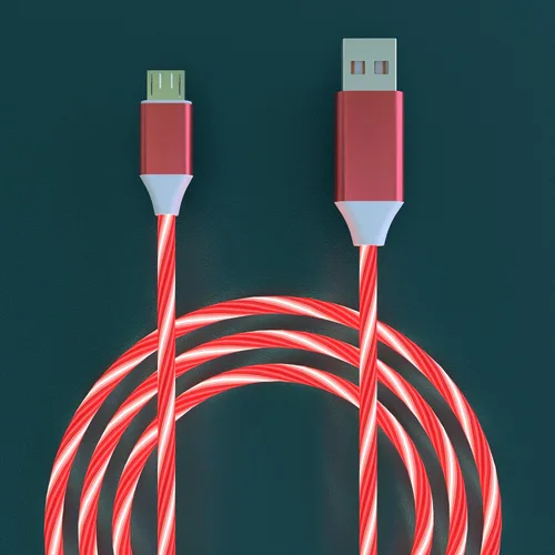 Miniatura 3 de Cable de carga micro USB, cable de carga brillante con luz LED de 6.6 pies, cable de carga rápida para Samsung Galaxy S7 S6 S5, Note 5, Kindle