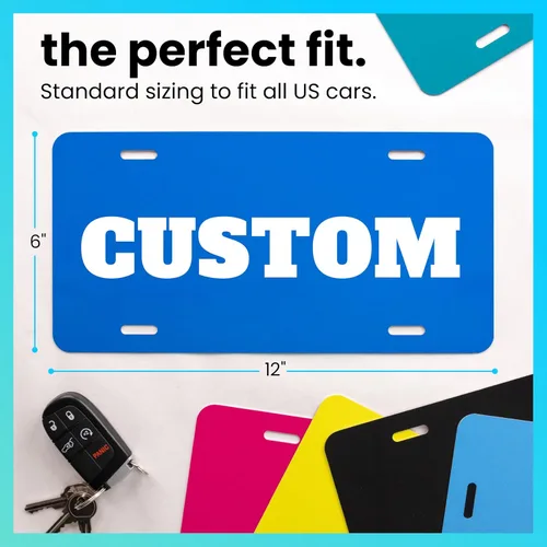 Miniatura 6 de Excelmark Vanity - Placa de matrícula personalizada para exhibiciones de automóviles, placa de aluminio personalizada (negro)