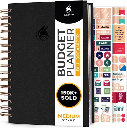 Miniatura 13 de Clever Fox Planificador de presupuesto y organizador mensual de facturas con bolsillos. Rastreador de gastos, diario de presupuestos y libro Negro