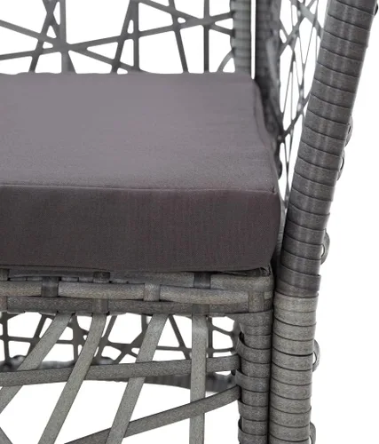 Miniatura 9 de Ensemble de Salle à Manger Extérieur 5 pièces gris, Mesa carrée en verre trempé et chaises en rotin synthétique PE résistant aux intempéries, Pour