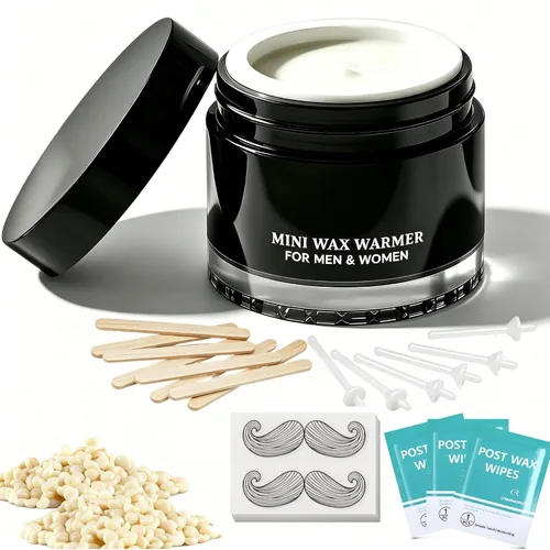 Kit de cera para la nariz, 4.23 oz (120 g), kit de cera para el vello de la nariz para hombres y mujeres, depilación sin dolor con calor rápido USB,