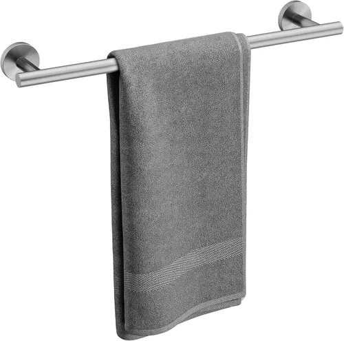 Miniatura 18 de Barra de Toalla Negra Mate, Toallero de Baño de 24 Pulgadas (Longitud Total 26 Pulgadas), Soporte de Toalla Montado en la Pared, Barra de Toalla