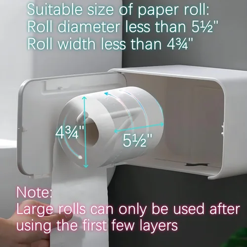 Miniatura 4 de Soporte de papel higiénico impermeable al aire libre para baño, dispensador de plástico a prueba de mascotas, caja montada con adhesivo