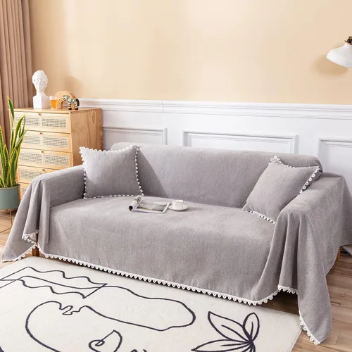 Miniatura 21 de VClife Funda de sofá bohemia para perro, funda de tela de algodón de felpilla lavable para sofás y sofá, protector de muebles de mascotas con borla