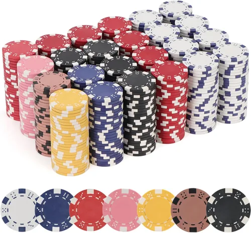 600 piezas de fichas de póquer de casino para juego de blackjack, juego de fichas de póquer de 11.5 gramos para kit de póquer de casino Texas 7