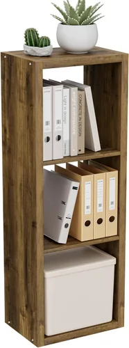 Miniatura 16 de VDNEND Organizador de Almacenamiento en Cubos Estantería, Estante Cúbico Decorativo de 11 pulgadas con Respaldo Abierto y Borde Engrosado, Marrón