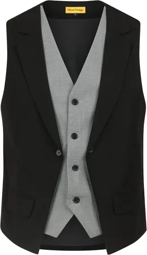 Miniatura 42 de Oliver George Chaleco formal de esmoquin en capas para hombre, chaleco de traje de negocios