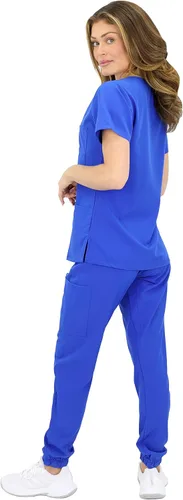 Miniatura 5 de Green Town Conjunto médico de 2 piezas para mujer, ajuste delgado, 4-Flex