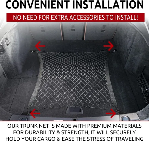 Miniatura 2 de Red de carga elástica para maletero para BMW Serie 4 420i 428i 430i 435i 440i M4 2014-2025 – Organizador y almacenamiento de maletero premium – Red