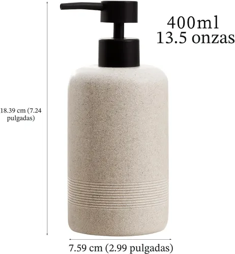 Miniatura 5 de Dispensadores de Jabón 400ML 13OZ, 2 PCS Dispensador de Jabón para Manos Platos Loción Champú, Frascos con Bomba de Jabón de Resina Premium Gruesos
