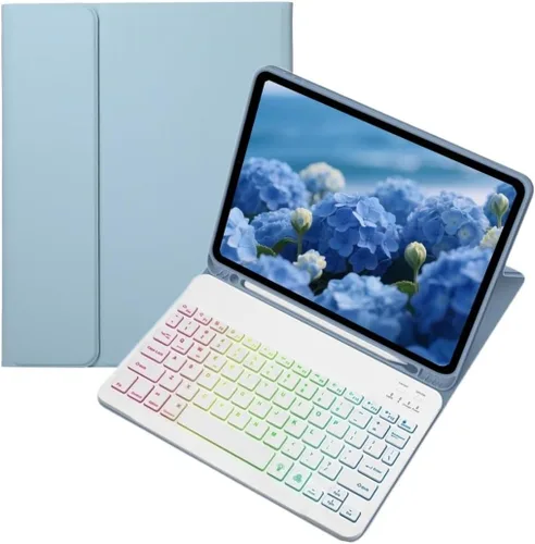Miniatura 17 de kaidisen Funda con teclado retroiluminado colorido para Galaxy Tab S6 Lite de 10.4 pulgadas con teclado magnético desmontable Bluetooth RGB