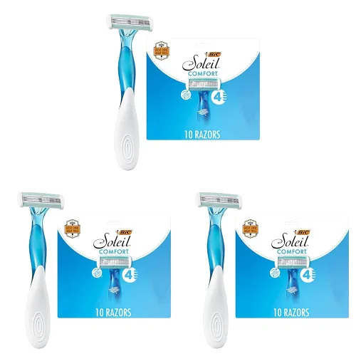 Miniatura 9 de BIC Soleil 4 - Maquinillas de afeitar desechables de 4 cuchillas para mujer, cuchillas flexibles y mango de goma, paquete de 10
