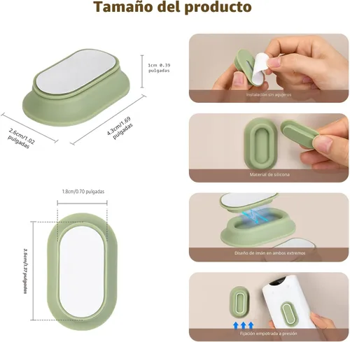 Miniatura 3 de XYOFUN Soporte magnético para control remoto de pared, 4 unidades, organizador autoadhesivo sin taladros para aire acondicionado y controles remotos