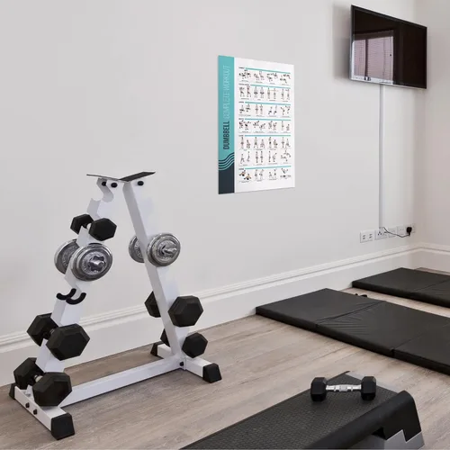 Miniatura 9 de FitMate - Póster de ejercicio con mancuernas, rutina de entrenamiento con pesas libres, decoración de gimnasio en casa, guía de habitación