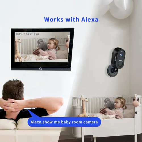 Miniatura 7 de LETSCEE - Cámaras de seguridad inalámbricas para exteriores o interiores, cámaras Alexa para seguridad del hogar en el exterior