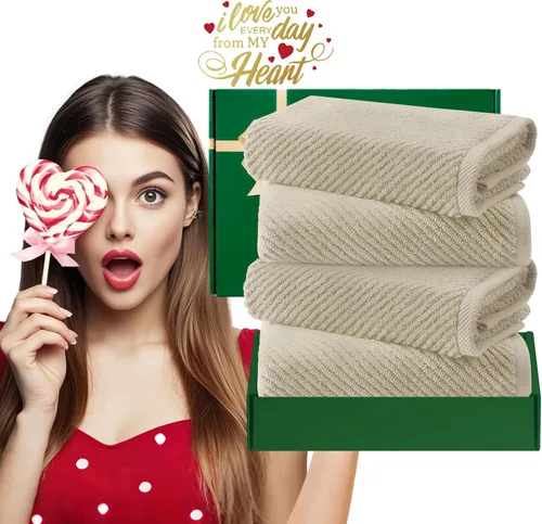 Miniatura 315 de VOOVA & MOVAS Toallas de mano blancas - 100% algodón Ligeras Gruesas Secado rápido Suaves Absorbentes, paquete de 4 piezas grandes de 18