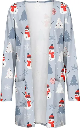 Miniatura 5 de FQZWONG Cardigan for Women Lightweight 2023 Christmas Outfits Fashion Fall Long Sleeve Tops Casual Open Front Coats Clothes