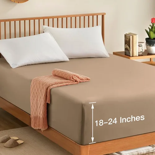 Miniatura 10 de Manyshofu Sábana Bajera de Bolsillo Extra Profundo Queen – Solo Sábana Bajera de Bolsillo Profundo de 1800 Hilos Hotel, Compatible con Colchones