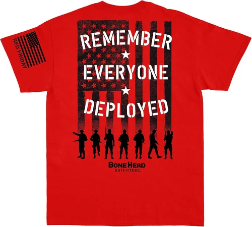 Miniatura 6 de Bone Head Outfitters Camiseta clásica roja - Remember Everyone Deployed R.E.D. Friday