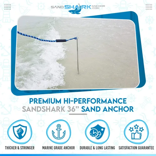 Miniatura 5 de SandShark Anclaje para barco de la serie Lite, poste de anclaje de aguas poco profundas, anclaje de moto acuática, anclaje de kayak, accesorios